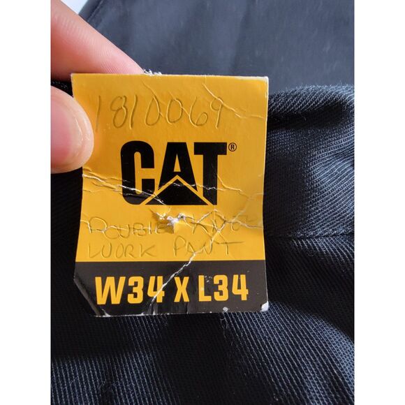 NWT CAT Action Flex Double Knee Men's Black Trouser Work Pants - 34 x 34 - Picture 5 of 9